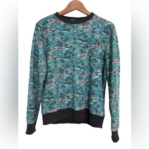 Chubbies Pullover Toucan Fish Palm Trees Teal Pink Men’s Size  Medium